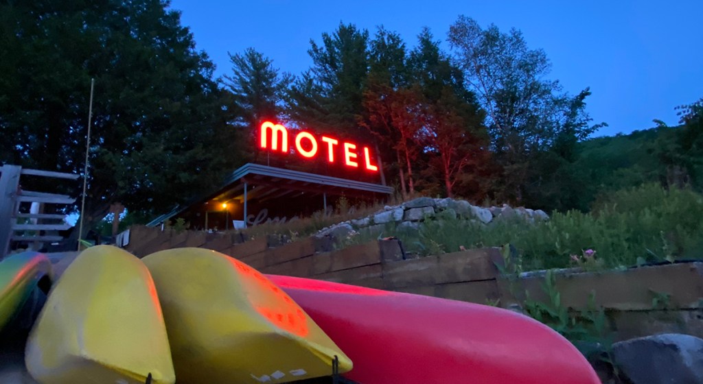 Motel Long Lake and Cottages neon sign